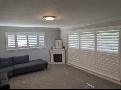 Composite shutters in a living room