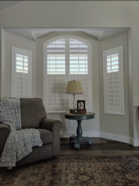 Shutters standard tilt arched windows utah window coverings