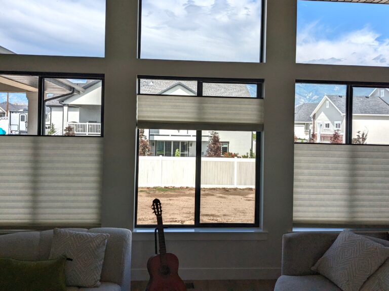 Top Down Bottom Up Light Filtering Honeycomb Shades in Great Room