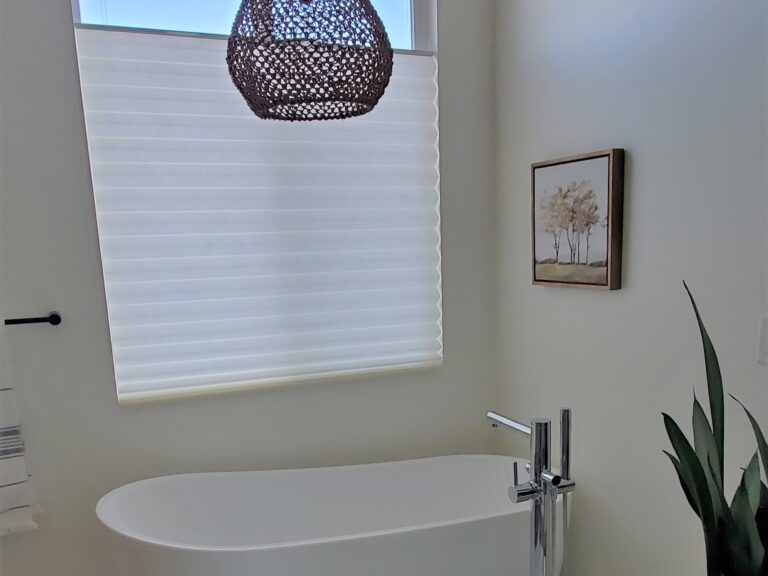 Top Down Bottom Up Light Filtering Honeycomb Shades in Bathroom